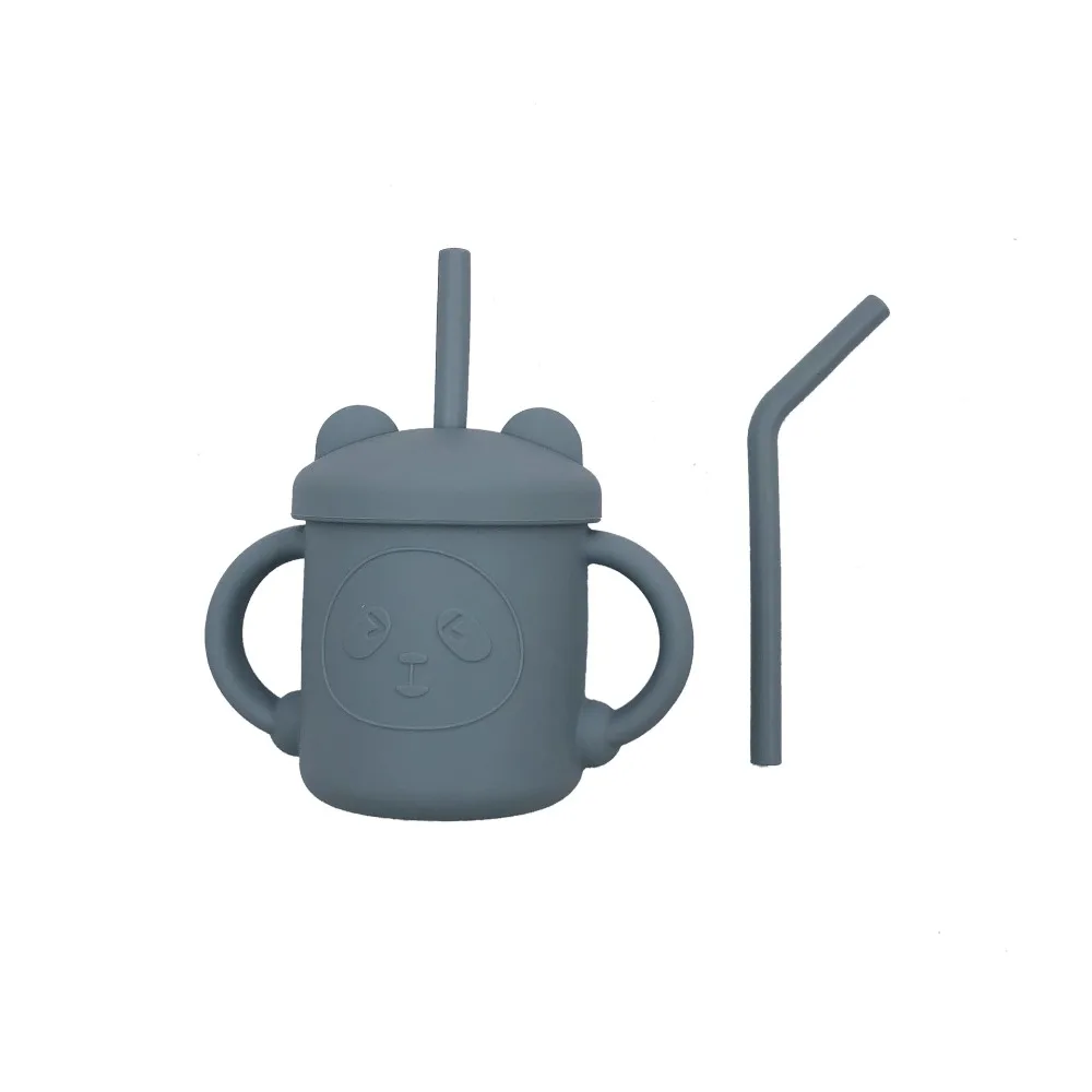 

Пищевые силиконовые детские чашки-непроливайки с рисунком панды, термостойкие наборы чашек для кормления, устойчивые к падениям, без BPA, детские тренировочные чашки для закусок