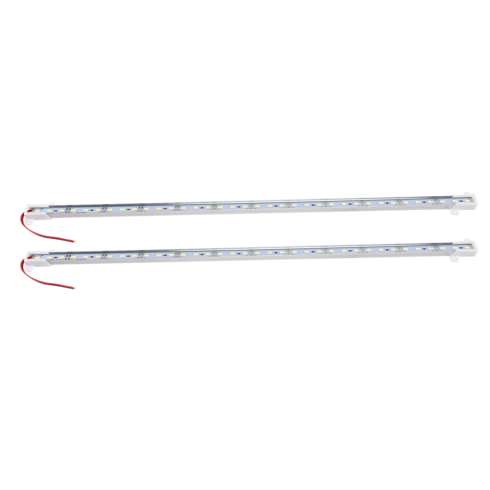 2x 50CM 12V 36 LED 5630 SMD Hard Strip Light Aluminum Shell With End Cap White