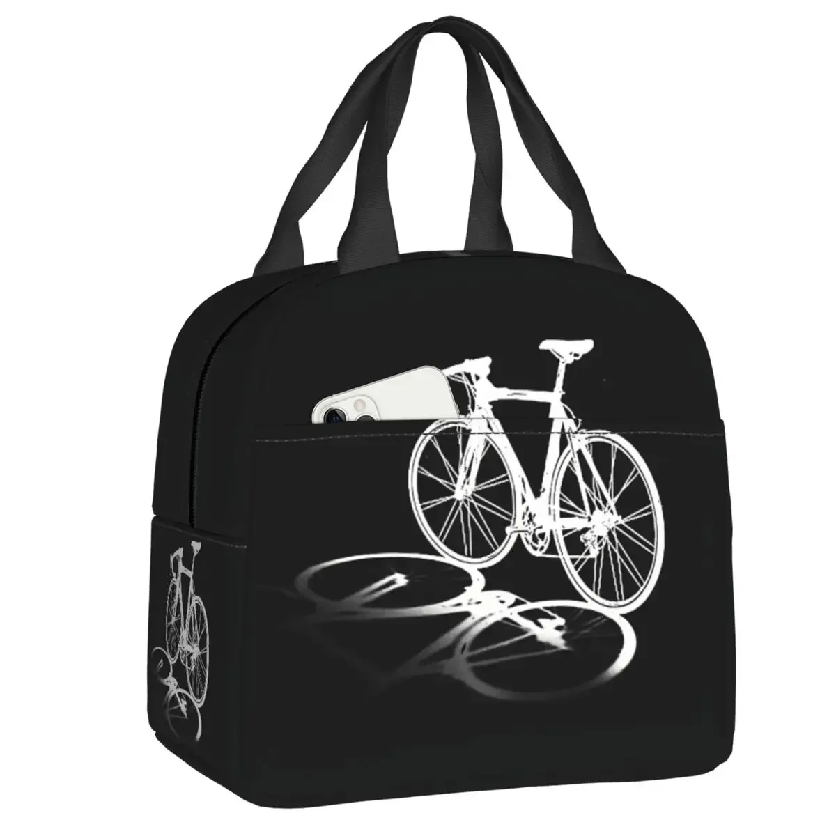 Custom Bicycle Bike Riders Thermal Insulated Lunch Bags Women Bicycling Cyclist Biking Portable Lunch Tote for School Food Box