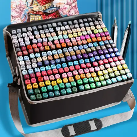 Double-ended Oil-based Marker Set, fast drying, large capacity, professional pens for manga coloring, detail outlining, and draw