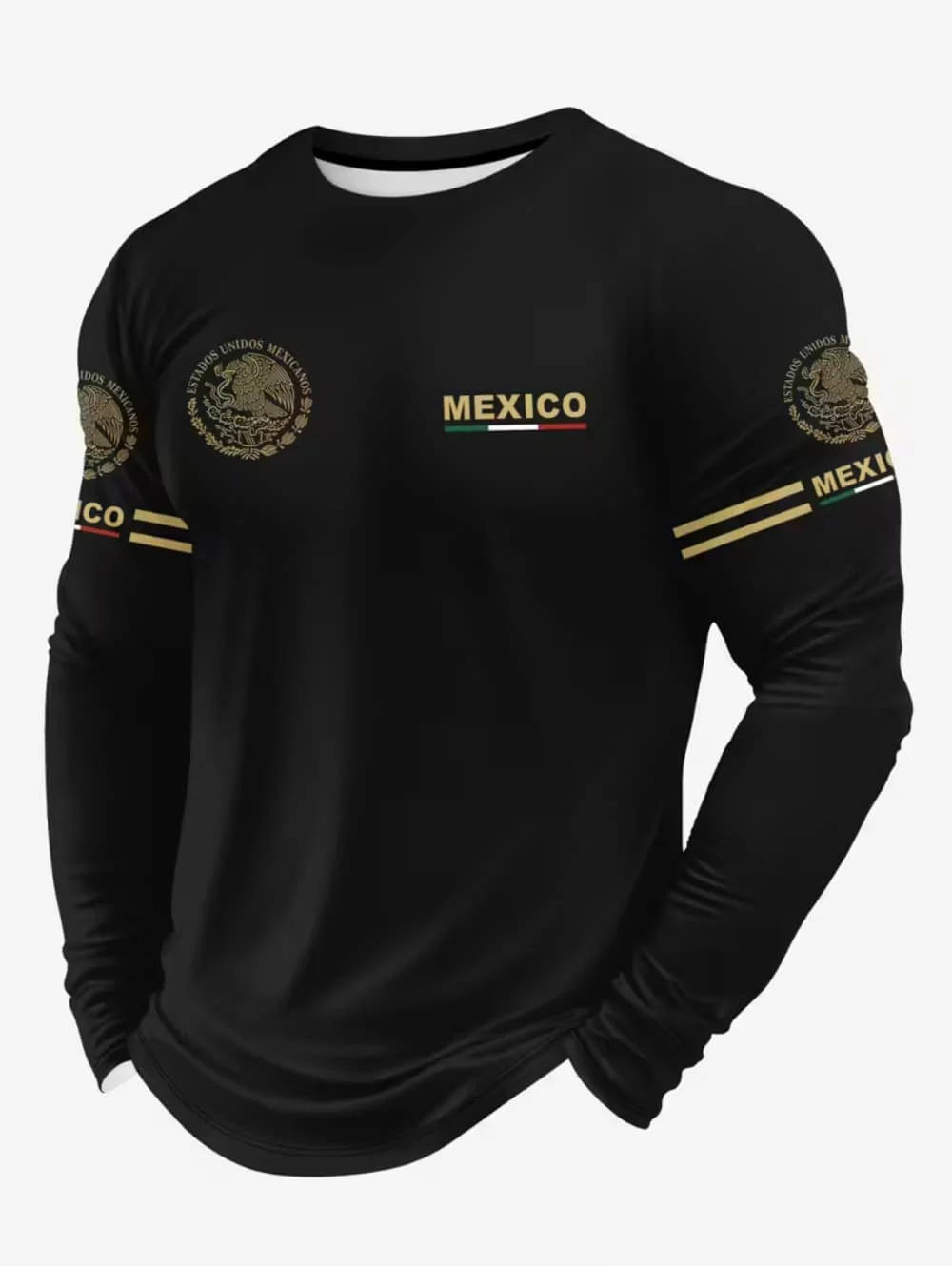 Mexico Eagle Print T Shirt for Men Fashion Comfortable Cotton Long Sleeve T-Shirt Casual O-Neck Pullover Autumn Loose Men's Tops