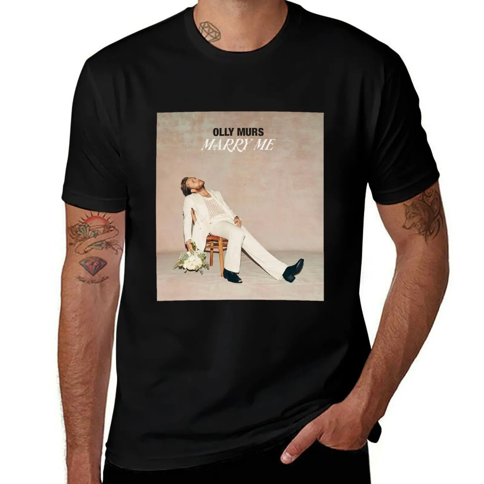 

olly murs marry me T-Shirt man t shirt cotton t shirts for man graphic vintage t shirt man cotton T-Shirt