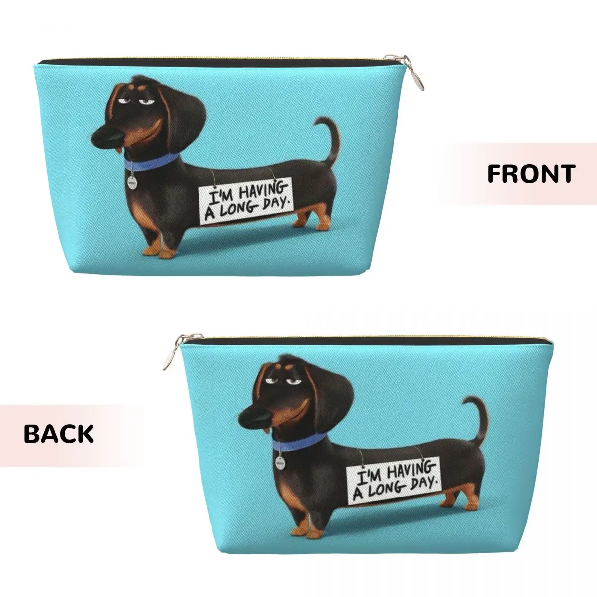 Custom Kawaii Dachshund Makeup Bag for Women Travel Cosmetic Organizer Kawaii Wiener Badger Sausage Dog Storage Toiletry Bags