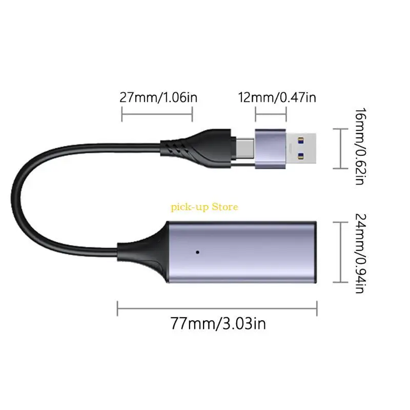 Q5WA 1080p Video -Kabel mit USB 2.0 Typ -C -Adapter für die professionelle Aufzeichnung