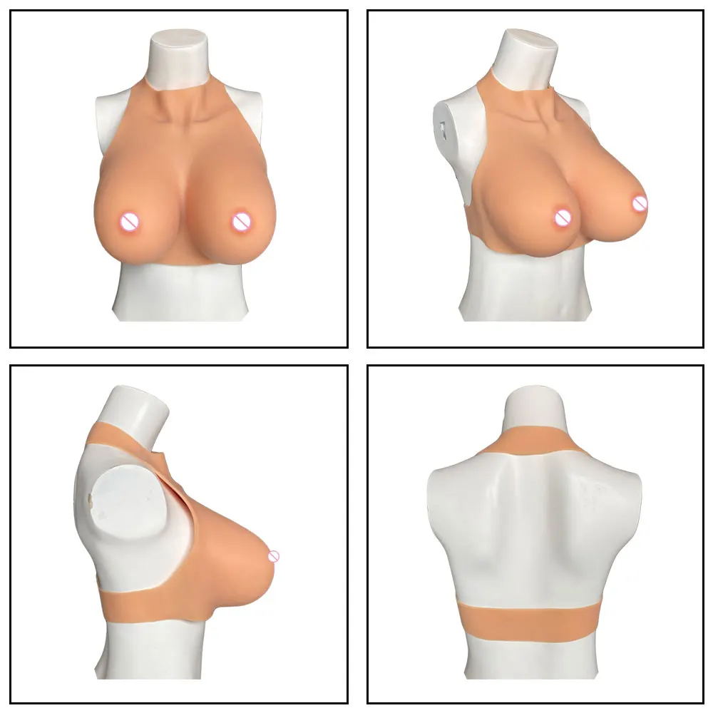 Realistic Fake Tits Huge Silicone Crossdresser Breast Forms Bodysuit False Nipples For Shemale Transgender Cosplay  Drag Queen