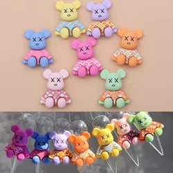 10pcs Big Kawaii Bear Nail Art Charm 3D Matte Resin Shiny Color Bear Nail Decoration DIY Luxury Cute Style Nail Accessories