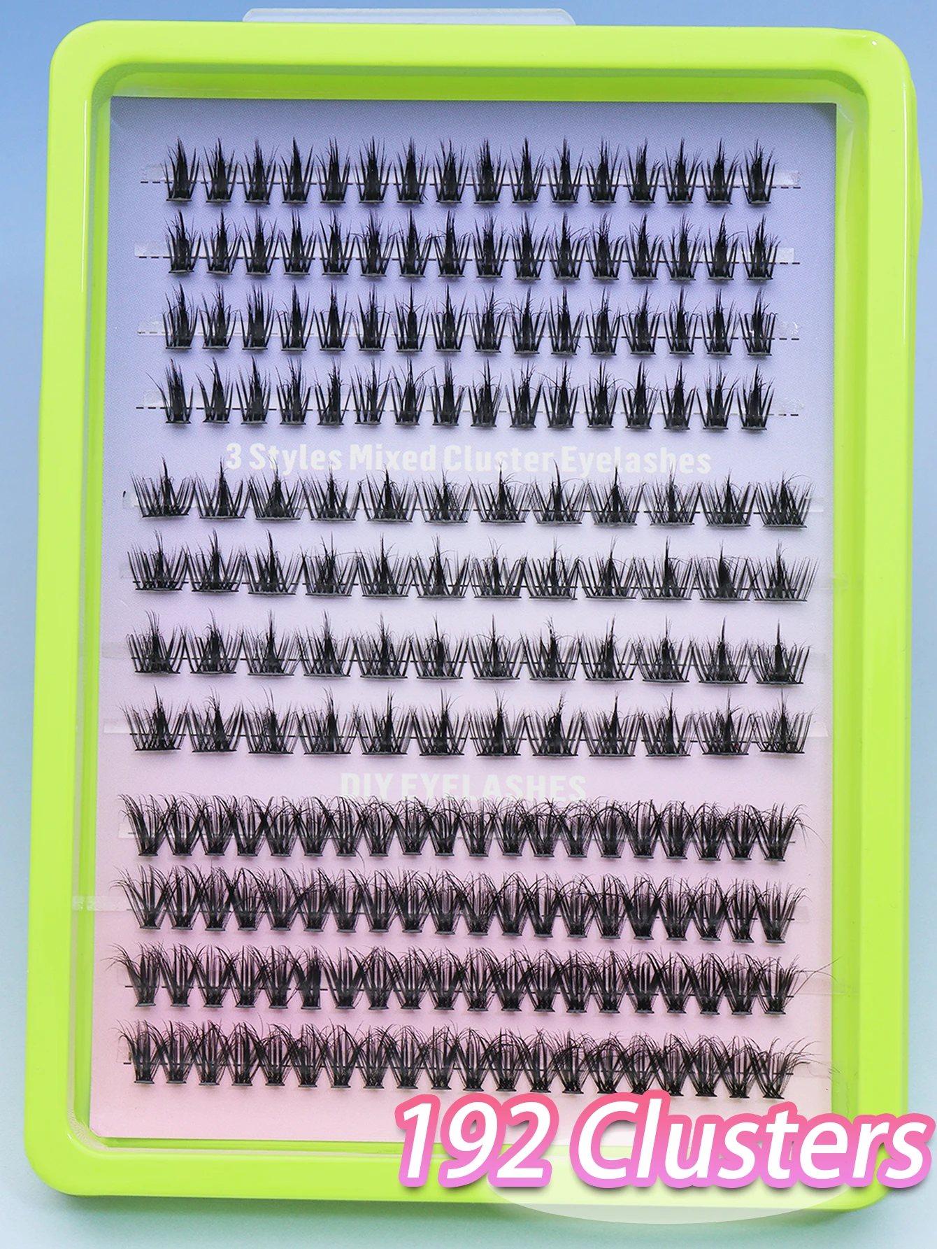 192 مجموعة من 3 أنماط مزيج من الرموش المخصصة للعيون الملونة والحفلات الطبيعية والنوادي وحفلات اجتماعات العمل اليومي والنوادي