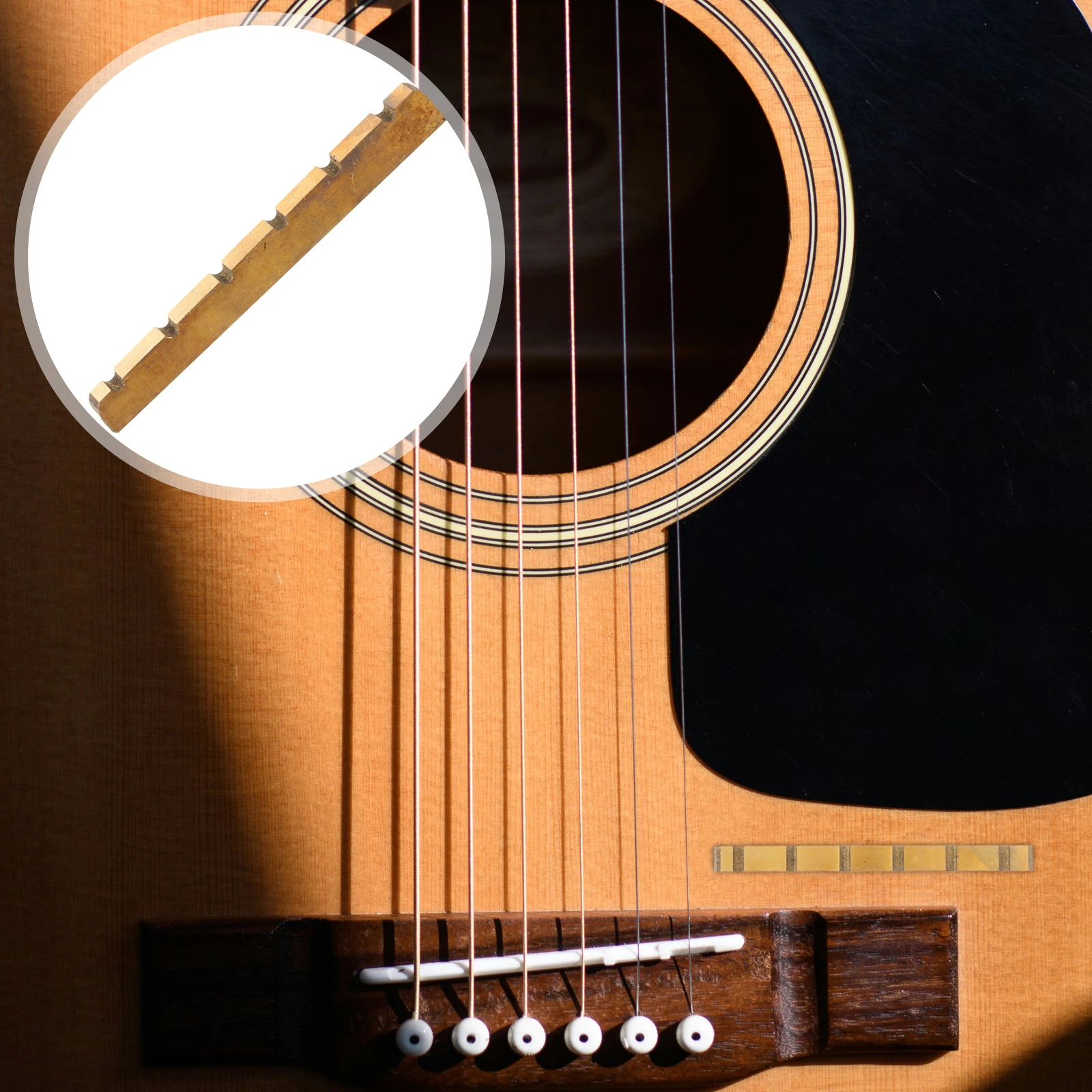 

Brass Guitar Nut Replacement Slotted 42mm Suitable for 6 String Electric Bass Guitar Parts Golden Tone Enhancer Accessory