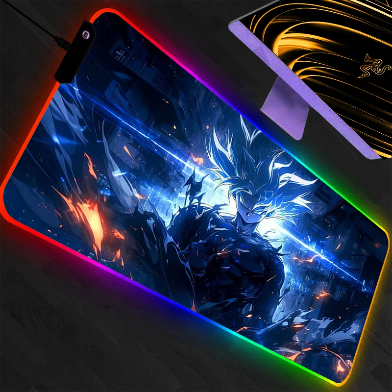 

Mouse Pad Dragon Ball RGB Gamer Backlight Games Mouse Pad XXL Keyboard Pad Large Mousepad LED Gaming Desk Mat