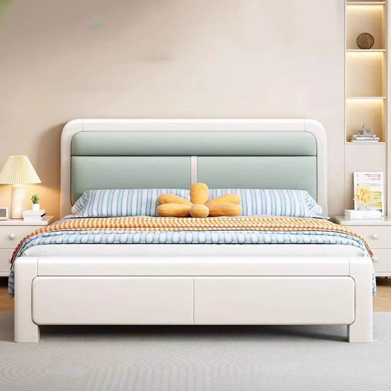 

Design Wooden Bed Bedroom Children Luxury Modern Double Single Sleeping Massage Bed Multifunctional Muebles Trendy Furniture