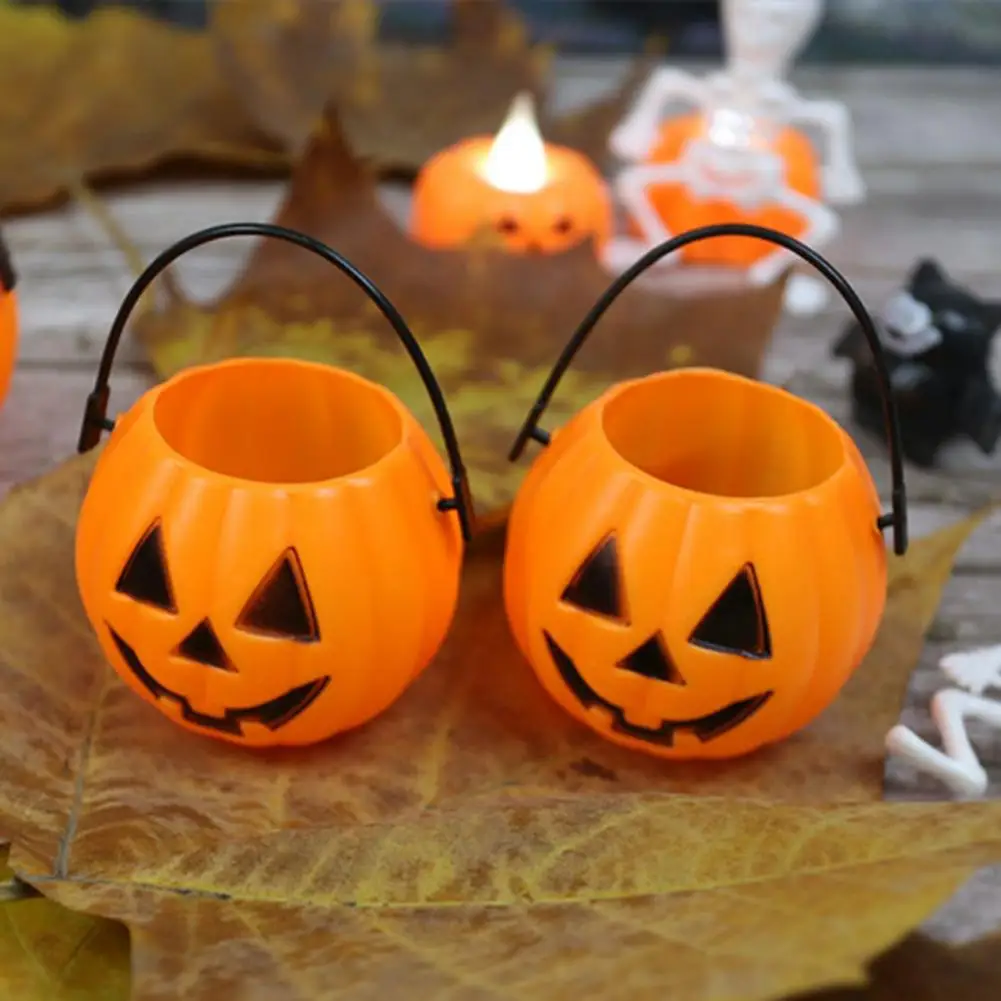 8 szt. Cukierki na Halloween wiadro z dynią na Halloween dla dzieci, na cukierek lub psikus, wiadra na cukierki