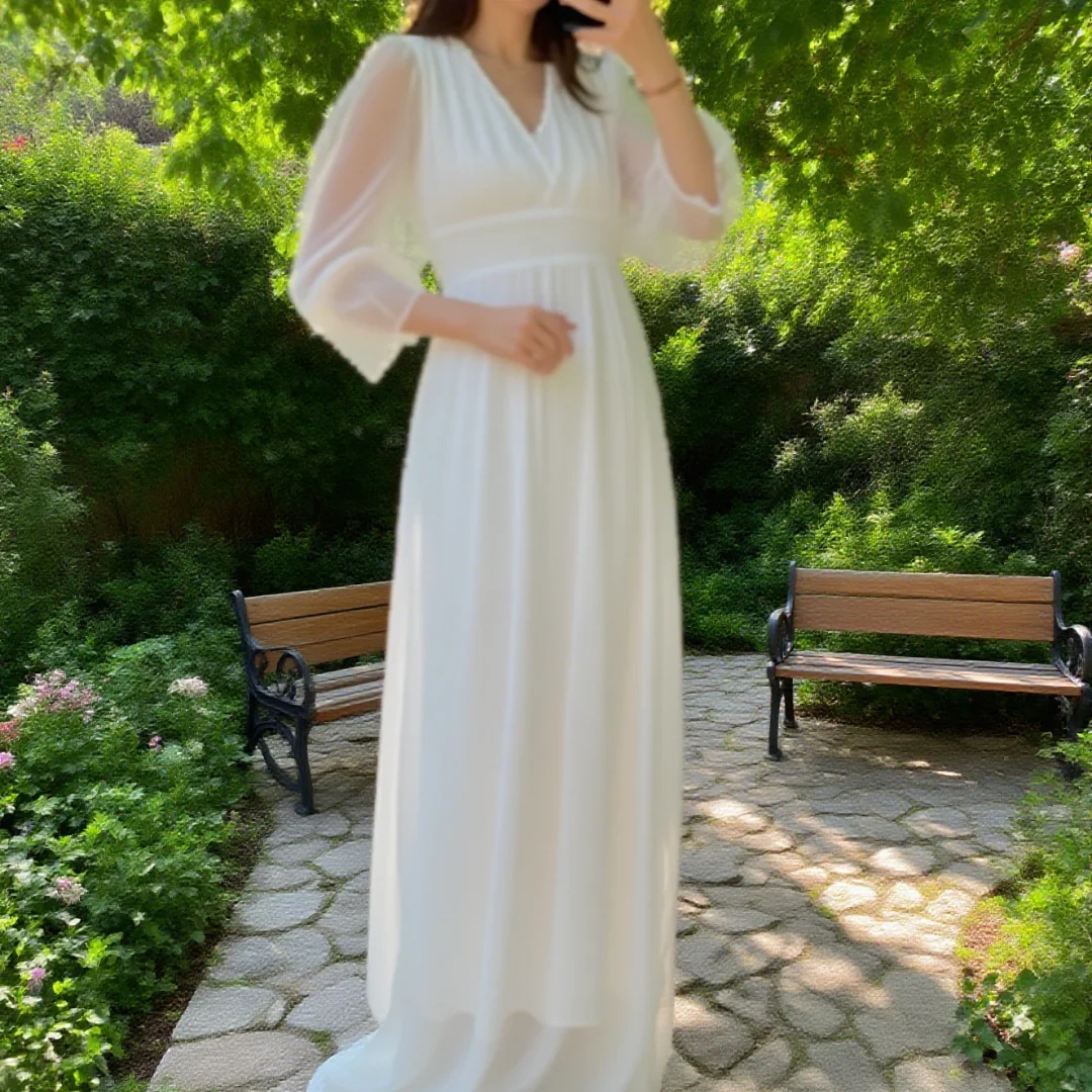 

Вечерние платья трапециевидной формы по индивидуальному заказу, длиной до пола, с v-образным вырезом и длинными рукавами, платье для выпускного вечера, простое модное драпированное повседневное вечернее платье