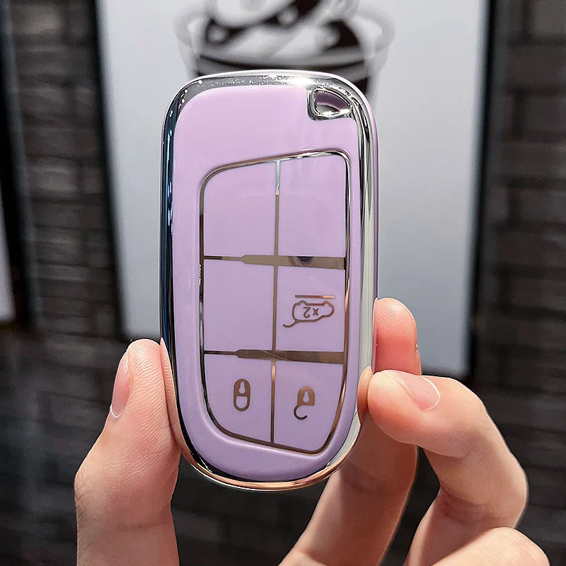 Key Shell Fob Holder for Jeep Renegade Grand Cherokee Dodge Journey Charger Chrysler 200 300 300C 2/3 Buttons Car Key Case Cover