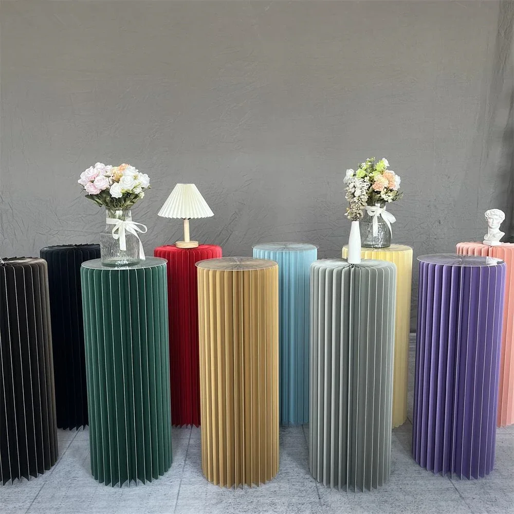 Folding Paper Roman Column Ornaments Party Wedding DIY Decoration  Dessert Cake Table Stand Columns  Decoration Display Stand