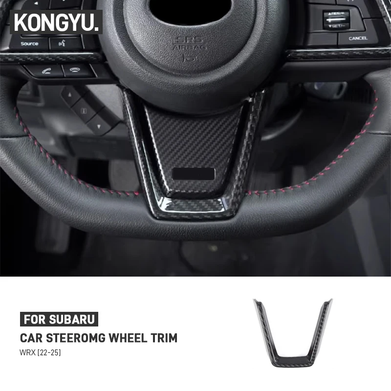 

For Subaru WRX VB 2022-2025 Real Carbon Fiber Car Steering Wheel V-Shaped Panel Frame Cover Trim Interior Decorative Accessories