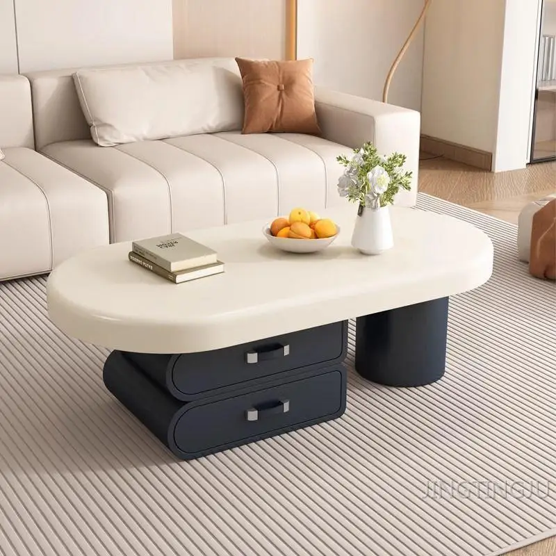 HYS light luxury coffee table living room small apartment modern simple oval high-end creative tea table