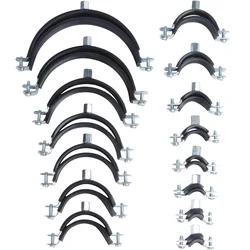 2 Stuks Buisklem M8 + M10 Vrouwelijke Pijp Beugel Klem 20-160 Mm Ondersteuning Muur Hanger Vaste Klem sanitair Rubber Buisklem Clip