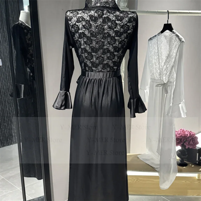 Luxury Backless Lace Floral Nightgown Vestidos De Novia White Sleepwear Women Elegant Wedding Dress Lazy Pijama Mujer Nightwear