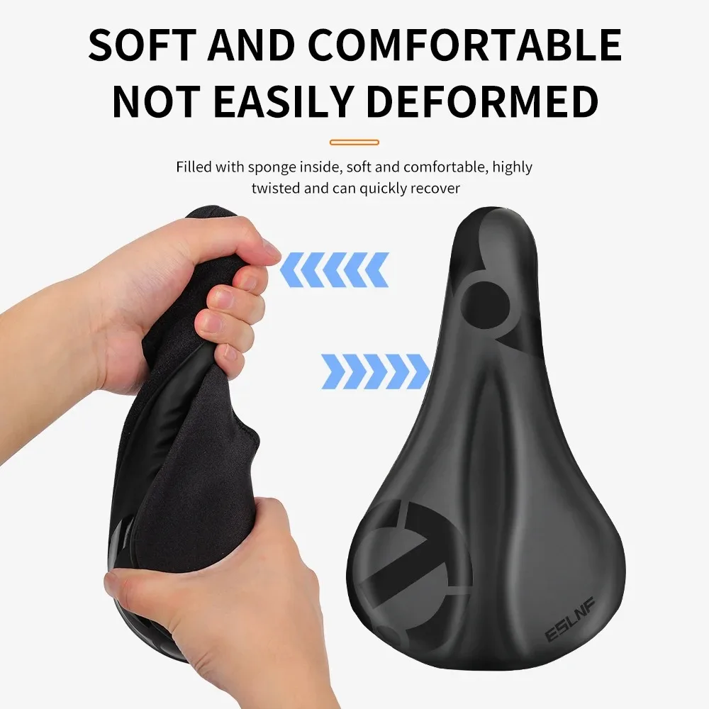 ESLNF Gel Soft Bike Anti-Rutsch-wasserdichter Sattelbezug Kissen gepolstert Sport Fahrrad Outdoor Stoßdämpfung gepolsterter Sitzbezug – Detail 7
