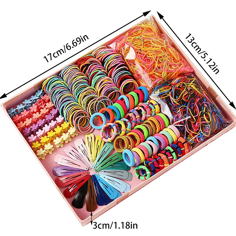 780pcs Hair Accessories Set For Girls Hair Clip Set Elastic Rubber Bands Flower Hair Clip Metal Snap Hair Clips For Girls Gift