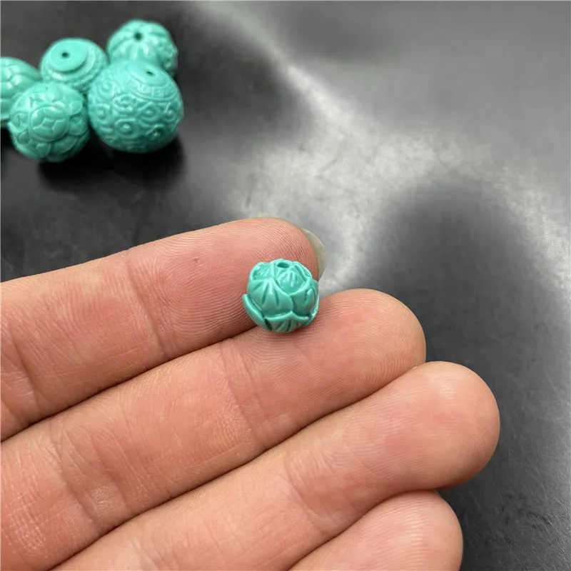 1pcDIYOrnament Accessories Optimized Turquoise Carved Beads Lion's head Dragon and Phoenix Tube Beads Lotus beads Shell of turtl