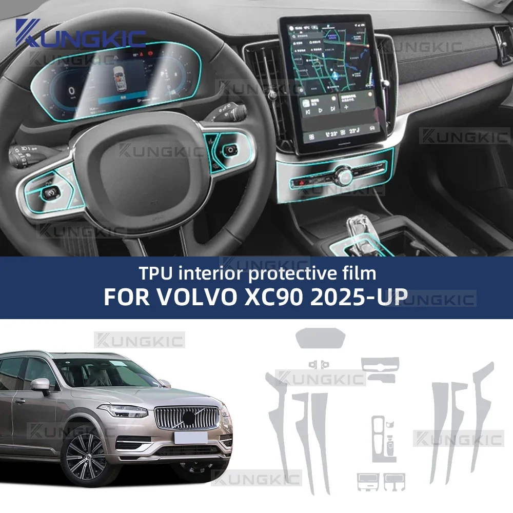 

Interior Sticker TPU PPF For Volvo XC90 2025 Car Central Control Gear Shift Panel Instrument Display Screen Protective Film