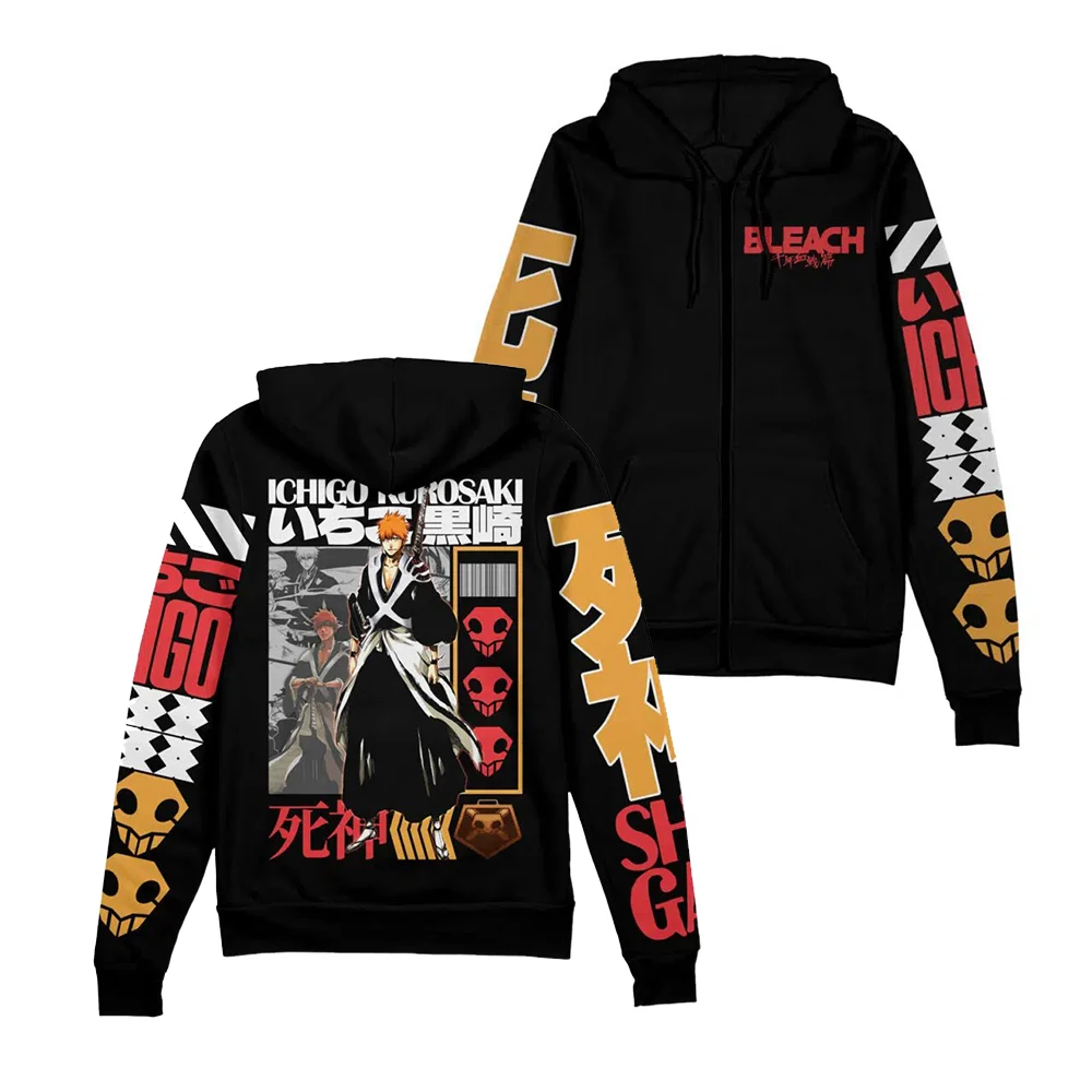 المتضخم انمي ياباني مقنعين سترة الرجال النساء زمم البلوز الشارع الشهير عادية الكرتون طباعة كم طويل علوي الخريف الشتاء #1