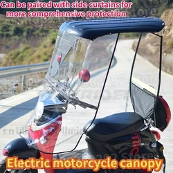 Electric Vehicle Canopy New Transparent Safety Motorcycle Windshield Extended Sunshade Umbrella Universal Moto Accessories