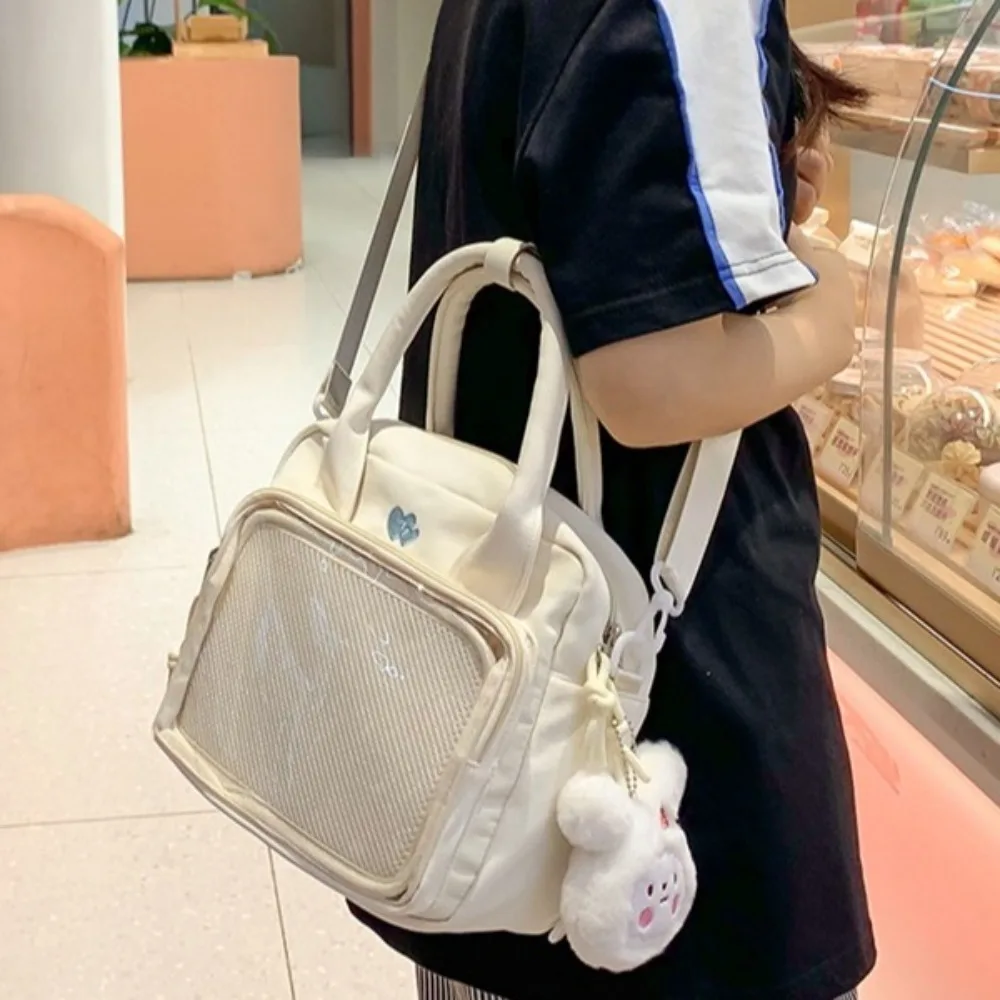 Y2K bolso de hombro japonés transparente JK Itabag para estudiantes, bolso escolar de dibujos animados, bolso de mano de nailon JK, bolso cruzado para uniforme de viaje