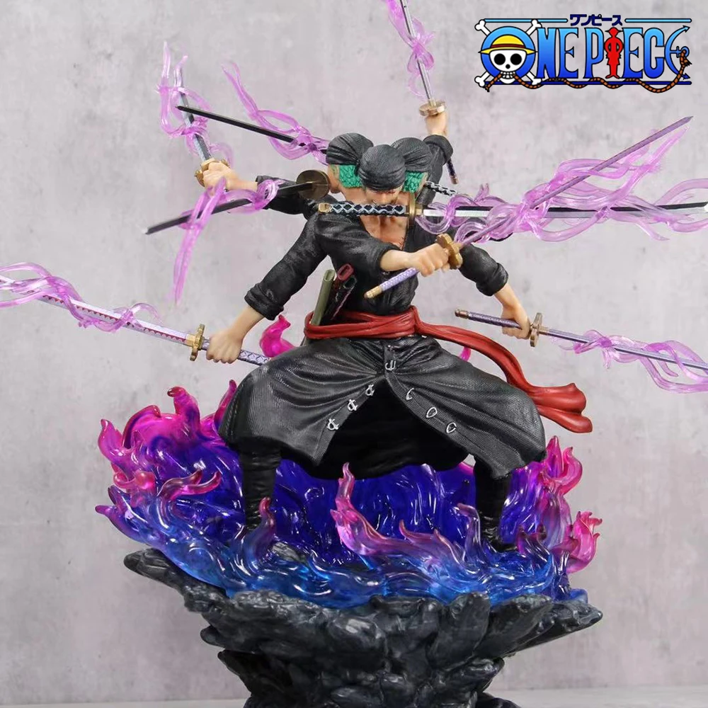 

39CM One Piece Anime Figure Roronoa Zoro Ashura Three Heads And Six Arms Nine Sabres Flow Action Figure Collectible Model Toys