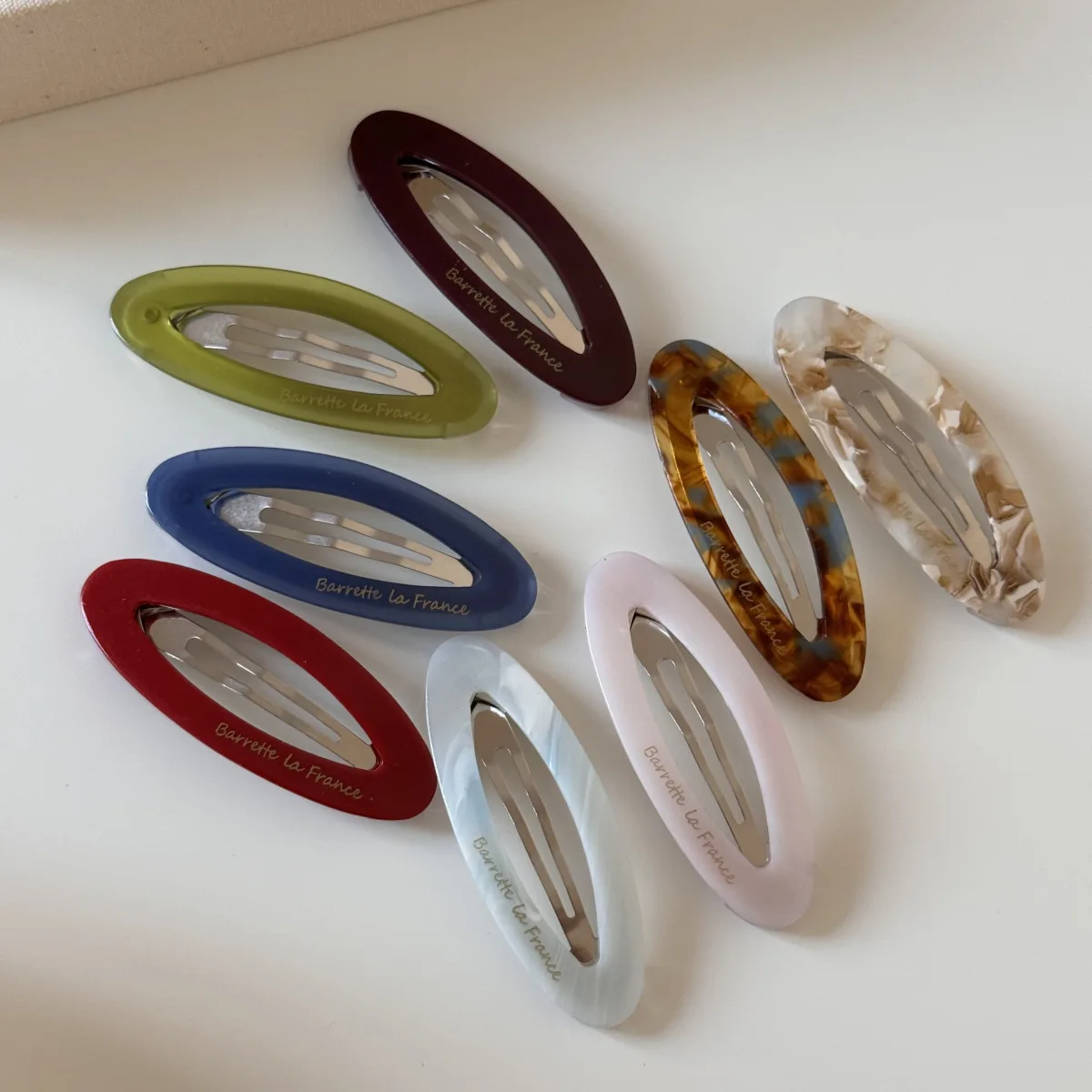 Acetate Hollow Oval Hair Clips Elegant Multifunctional for Forehead Side Back Styling Ladies Sturdy Lightweight Daily