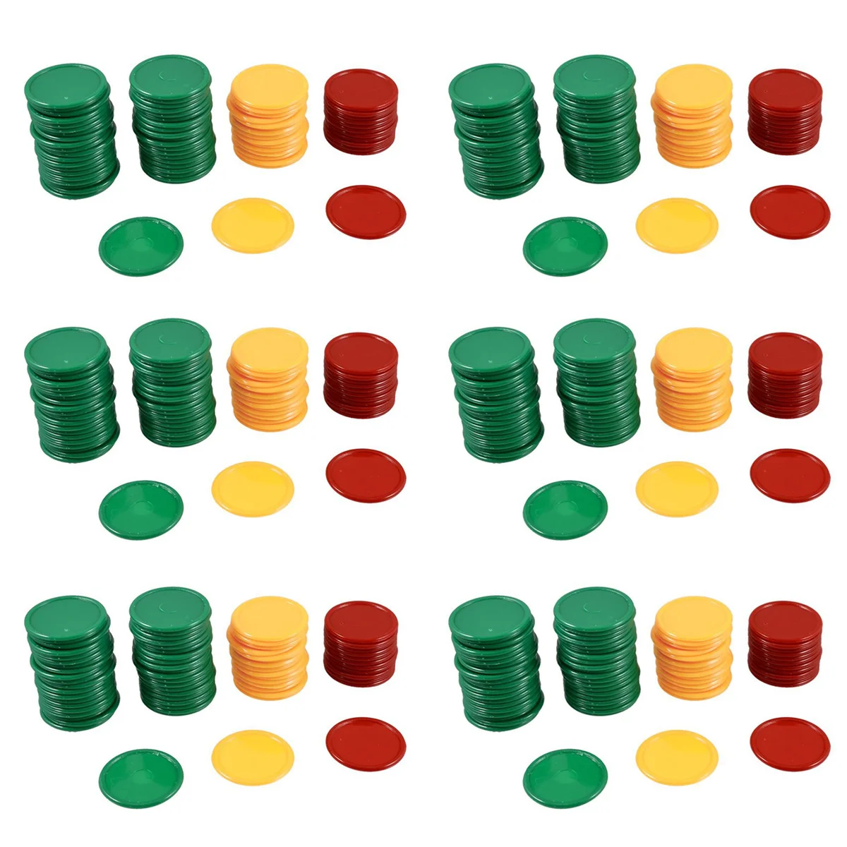 A72Z Red Yellow Green Round Shaped Mini Poker Chips Lucky Game Props 414 Pcs