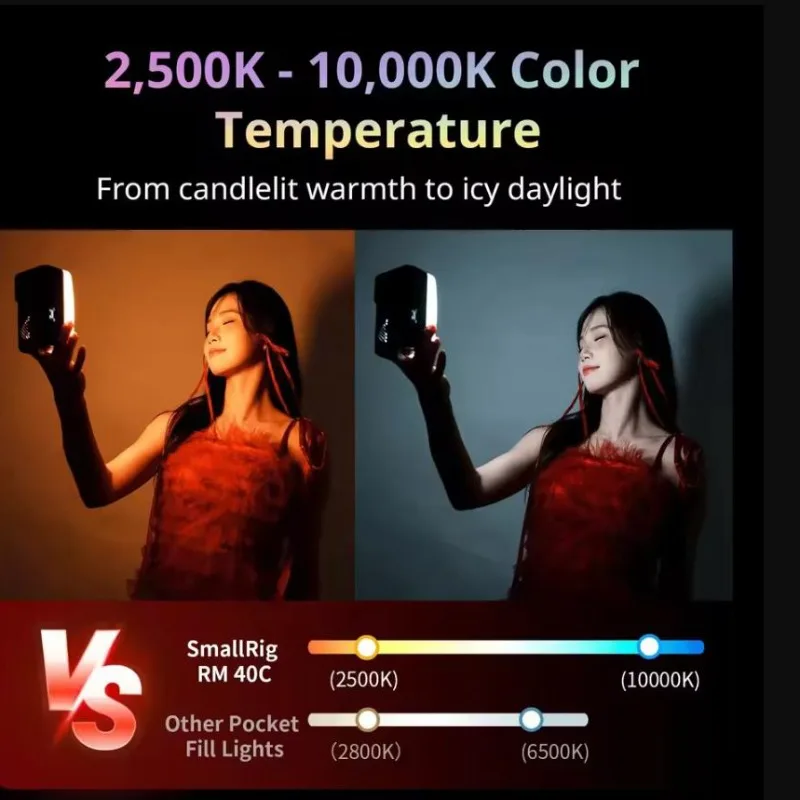 SmallRig RM 40C/25C جيب LED الفيديو الضوئي مع 4800mAh 55 دقيقة وقت التشغيل RGB الإضاءة لأوسع اللون 14 تأثيرات الإضاءة 5359 #5