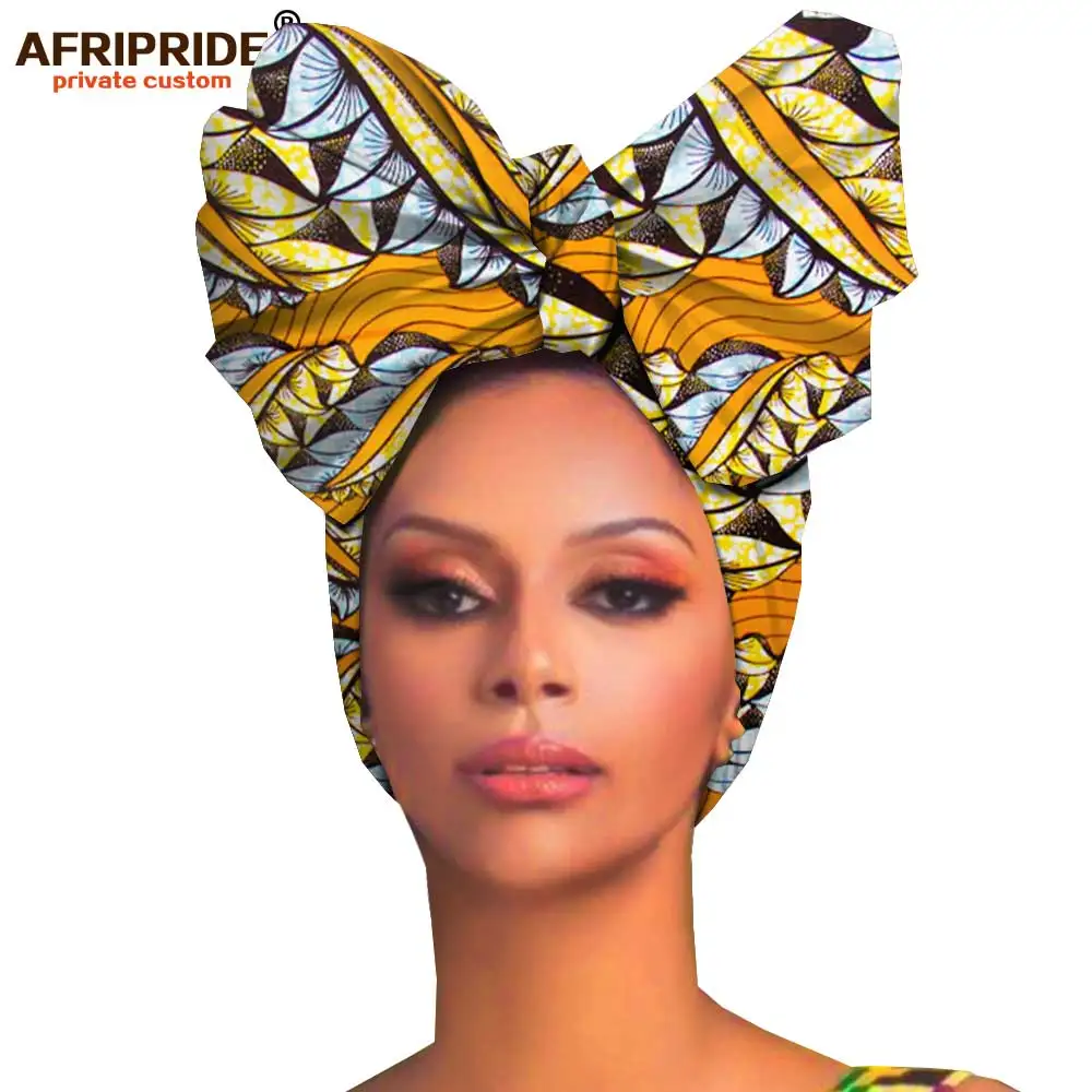 African headwraps women hair accessories african material wax traditional Headtie headscarf Turban 100% Cotton AFRIPRIDE A19H006