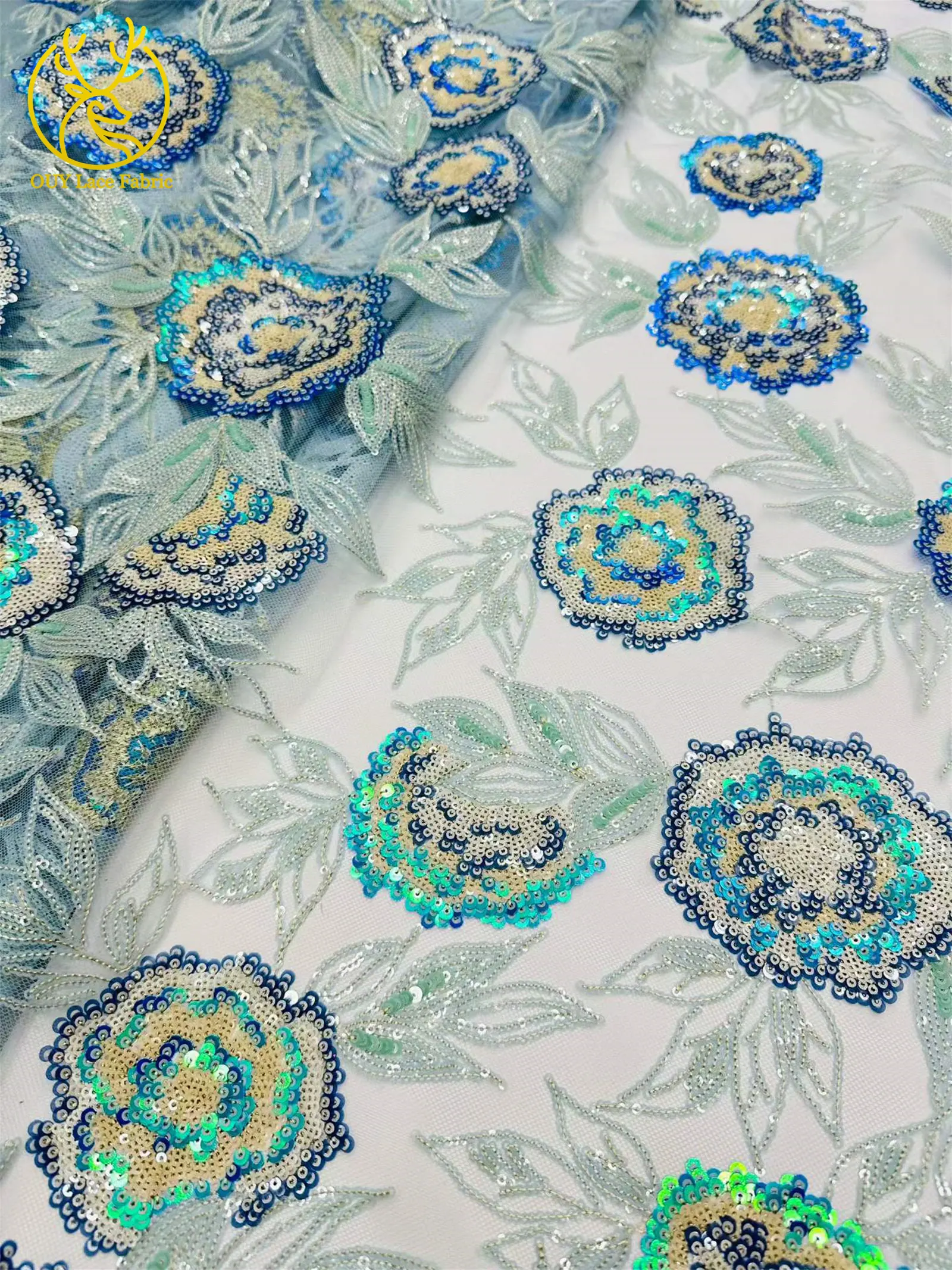 Luxuriöser afrikanischer Spitzenstoff 2026, schwarzer nigerianischer Spitzenstoff mit Perlen und Pailletten für Damen, elegantes Partykleid, Nähzubehör, 5 Yards – Detail 16