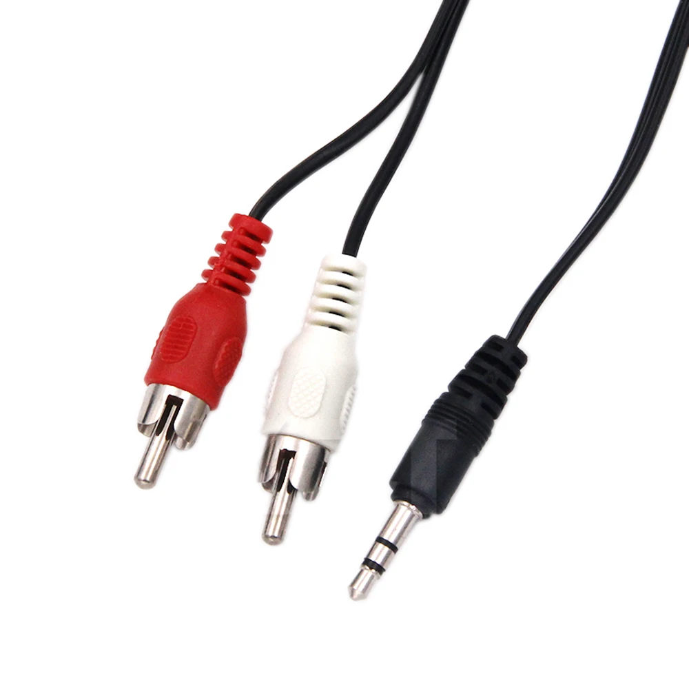 3.5mm Jack Aux to 2 RCA Audio Video Cable Stereo Y Splitter Cable AV Adapter 2RCA Cord Wire For PC DVD TV VCR Speakers Camera