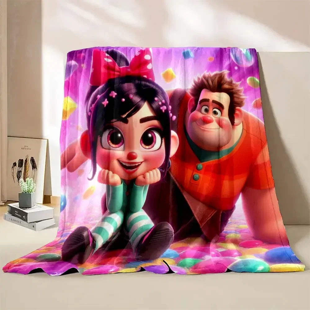 6 Sizes  Vanellope Princess Pattern Blanket Warm Soft Fluffy Kids and Adult Sofa Bed Throw Blanket Outdoor Travel Camping