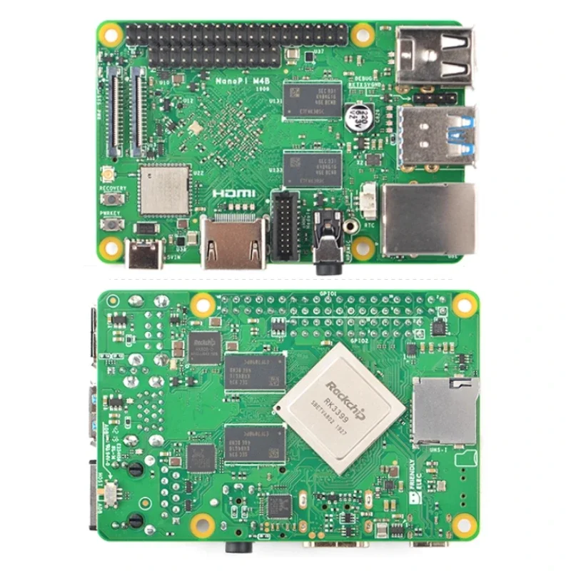 VoltSNanoPi M4B Development Board - RK3399 Chip, 2GB RAM (PCIe Expansion), Dual Cameras & 4K Playback For Android 8 Systems