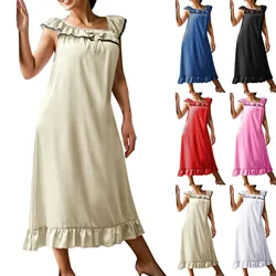 Women's Imitation Silk Nightgown With Oversized Ice Silk Nightgown Womens Nightgowns 2x