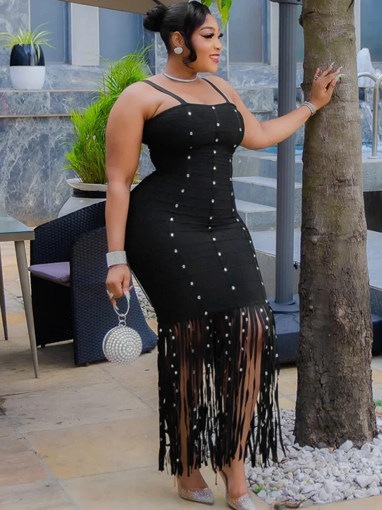 

Африканские платья для женщин, элегантное платье макси Дашики с кисточками на бретельках, женская традиционная африканская одежда, длинное платье феи