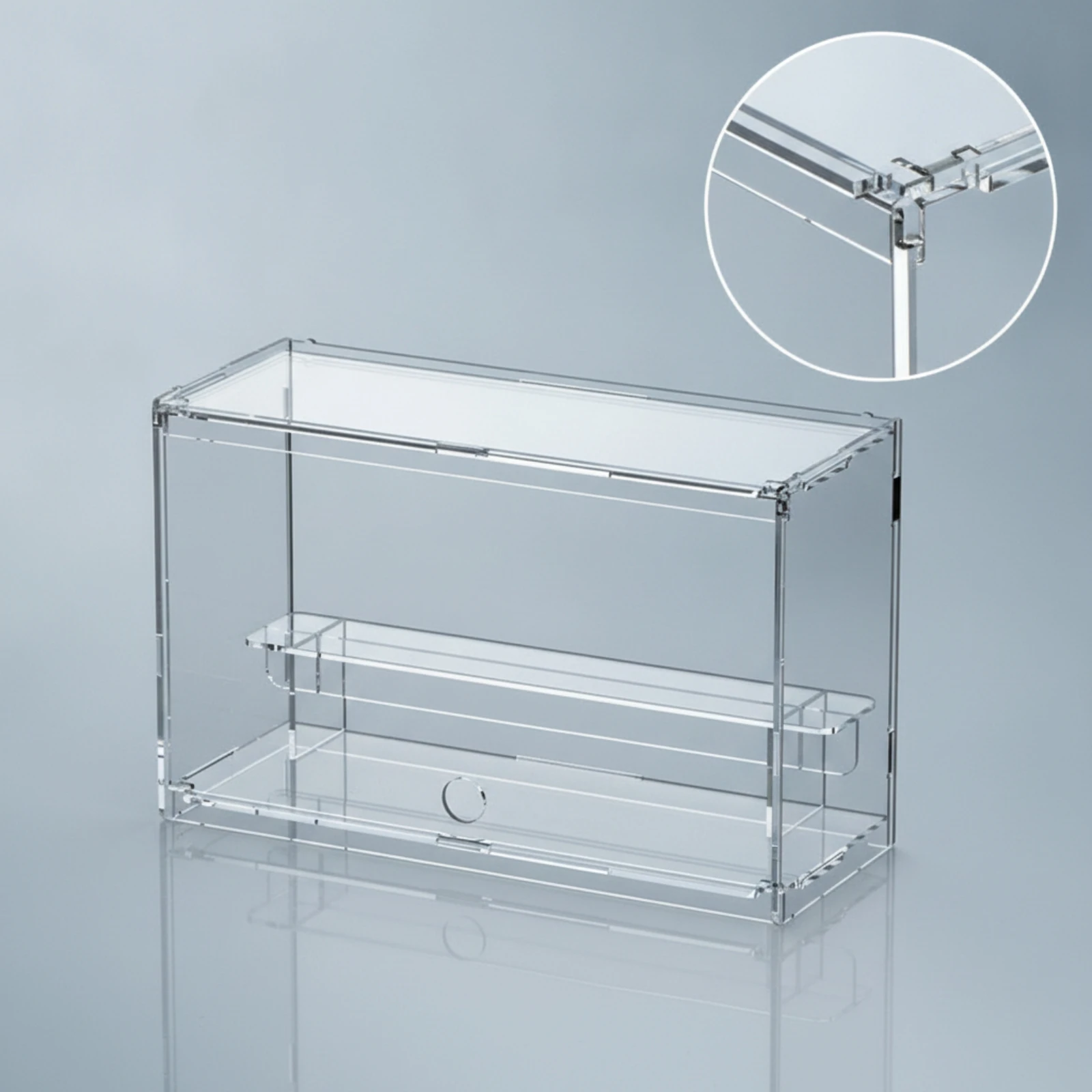 Acrylic Display Case Transparent Acrylic Display Box Storage Organizer Minimalist Sturdy for Collectors, Desk, Dorm Room