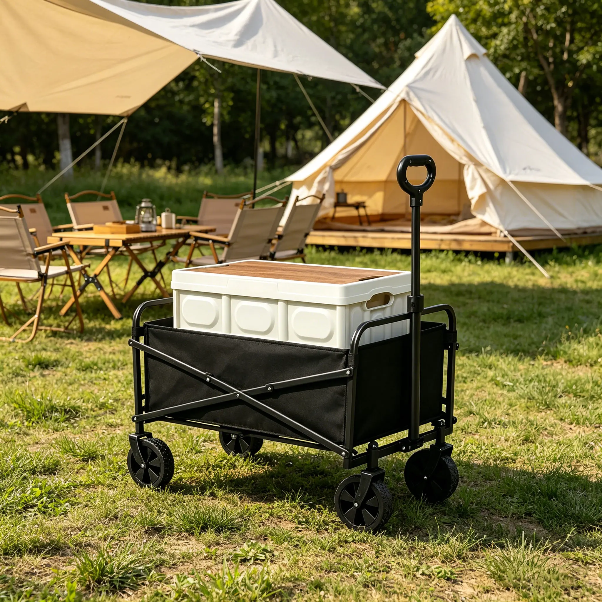 5インチユニバーサルホイール330ポンド折りたたみ式キャンプ - Outdoor Camping Vehicle Wagon のレビューと価格