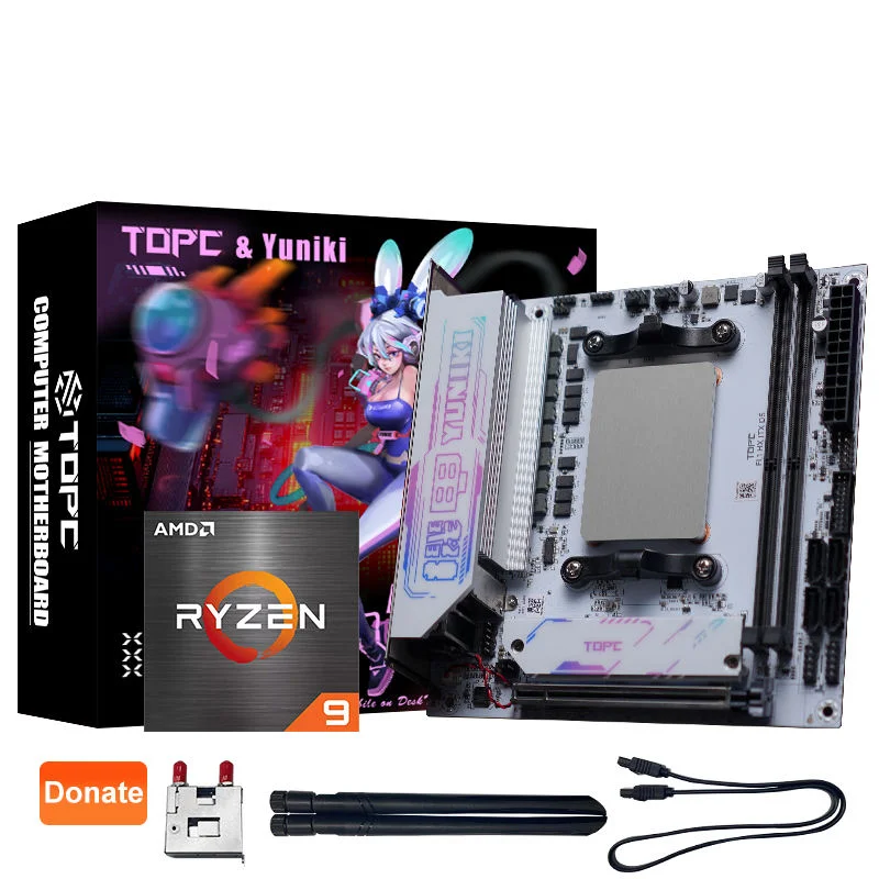 

TOPC Ryzen AMD R9 8945HX/7945HX/7845HX Mini-ITX Motherboard Combo DDR5 6200MHz 2×M.2 PCIe4.0 WiFi6 BT5.3 NAS, Gaming Rendering