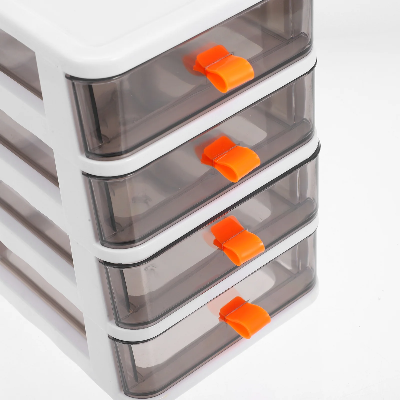 Transparent Plastic Drawer Storage Organizer 4-Layer Stackable Case for Office Desk Stationery Makeup Small Sundries Storage