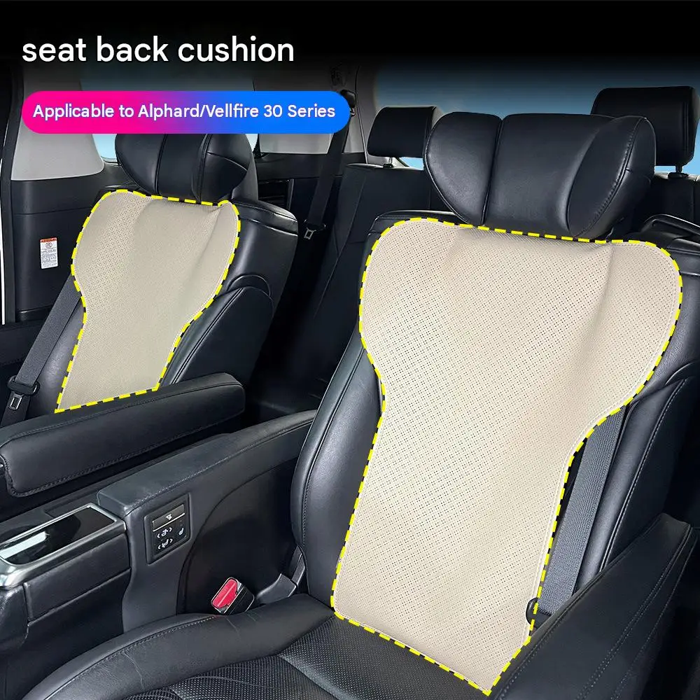 Car Seat Back Pads for Toyota Alphard Vellfire 30 Series PU Front or Second Row Pair Beige Black Interior Protective Accessories