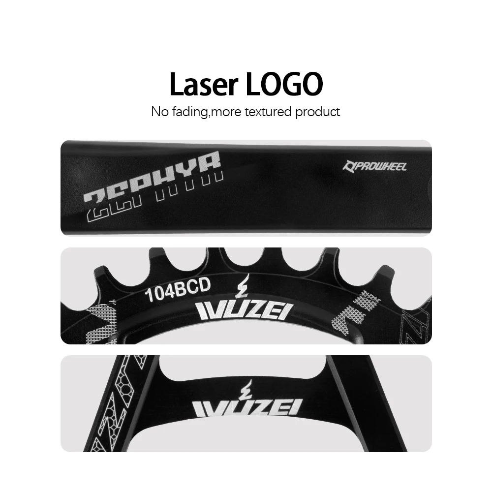 Prowheel Mountainbike Kurbelgarnitur mit Vierkantloch 170/75mm 32/34/36/38/40/42/44/46/48/50/52T Kettenblatt 104BCD 1x8/9/10/11/12S MTB Kurbelsatz – Detail 11