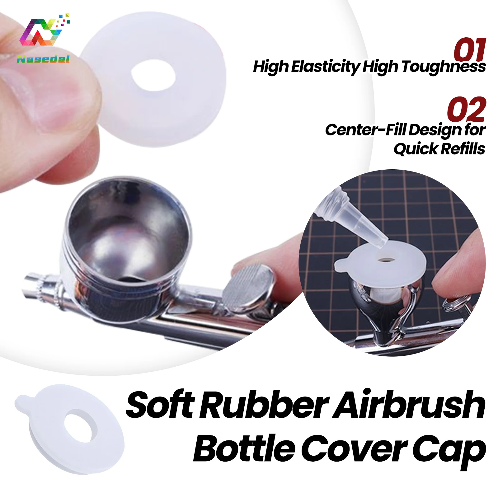 

Ustar Soft Rubber Cover Airbrush Pot Cap Suitable for Ustar S130/KP45/PS289 Airbrush Splash-proof and Leak-proof Tool Hobby DIY