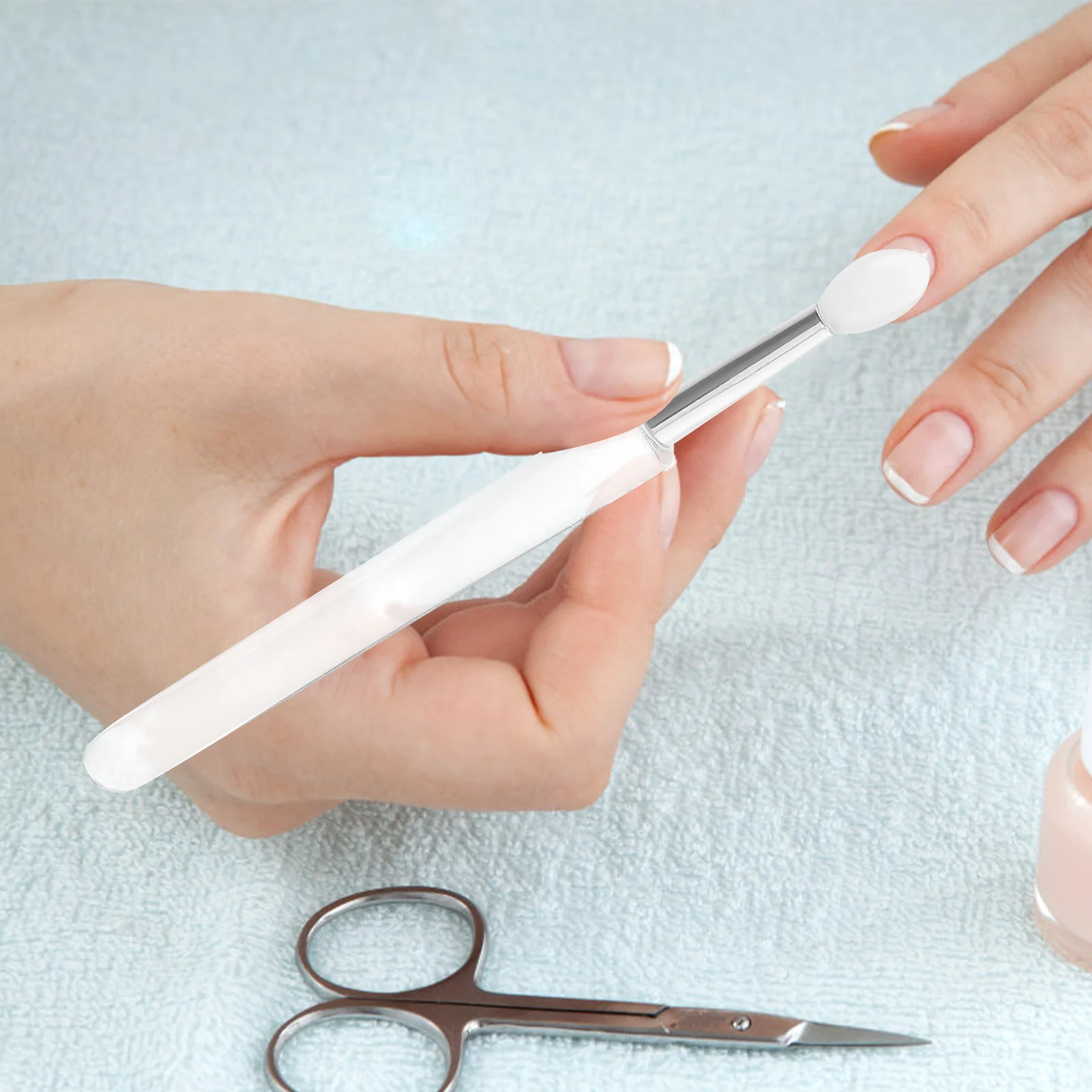 

20Pcs Silicone Nail Powder Tool Reusable Transparent Applicator for Chrome Glitter Nail Art Design Precision Pigment