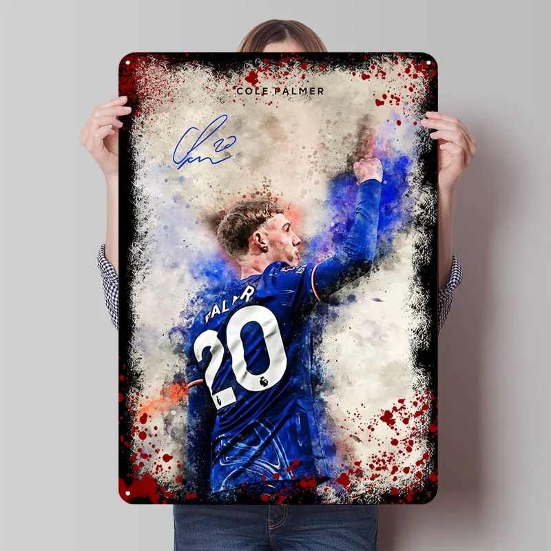 Cole Palmer Football Player Metal Poster Decoration Bedroom Custom Soccer Metal Tin Signs for Home Room Decoration Art of Murals