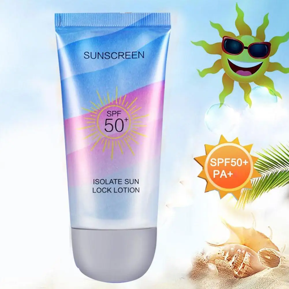 60ml Facial Body Sunscreen Waterproof Uv Protection Cosmetics Long Face Spf Cream Isolation Cream Care Lasting 50 K4M7